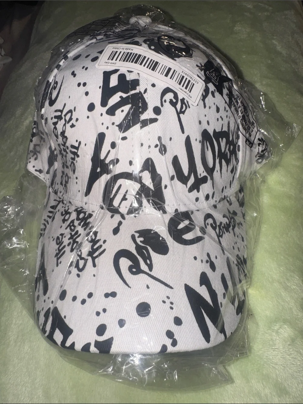 SHEIN NWT Adjustable Cap with Graffiti Print